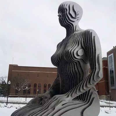 Verschwinden Abstrakte Dekorative Metall Sitzende Frau Figur Kunstskulpturen