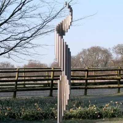Garten-Edelstahl-Rohr-Zusammenfassung im Freien drehen Metallskulpturen