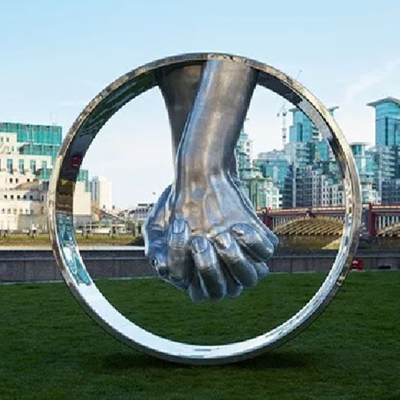 Jede Größe, Dekoration, moderne Metallstatuen, Edelstahl-Handskulpturen