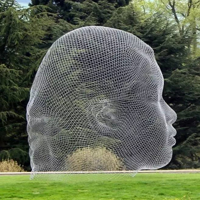Garten-Metalldraht-Gesichts-Statuen-Edelstahl-Kopf-Skulptur im Freien