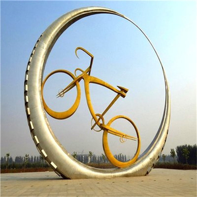 Kundenspezifische Garten-Edelstahl-Skulptur-Zusammenfassung im Freien Art Ring Sculpture