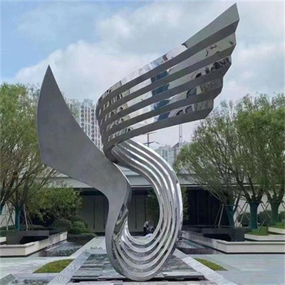 Zeitgenössischer Garten-Skulptur-PolierEdelstahl für Stadt-Dekoration