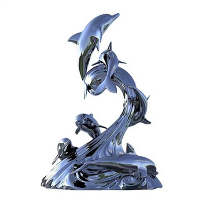 Lebensgroße Delphin-Statuen-Edelstahl-Skulpturen für Garten-Dekoration