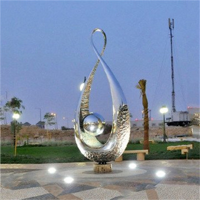 Garten-großer abstrakter Metallspiegel-im Freien Polierstatuen-Edelstahl-Skulptur