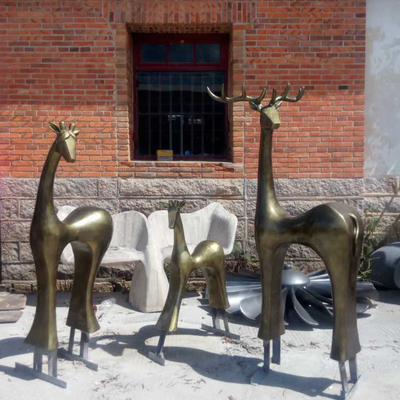 Zusammenfassungs-Fawn Garden Life Size Bronze-Tierstatuen-Werfen dekorativ