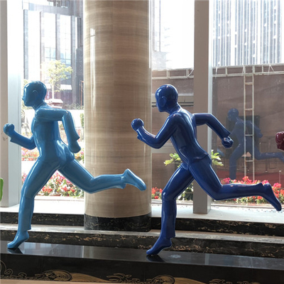 Laufendes Mann-Fiberglas-Statuen-buntes im Freien besonders angefertigt für Lobby