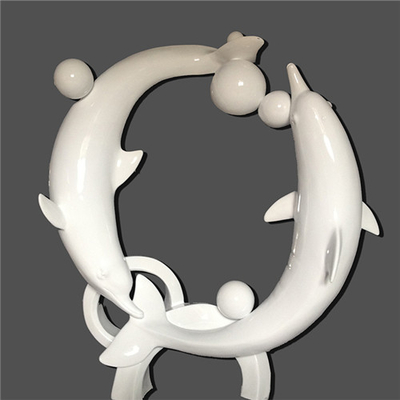 Ozean-Park-Fiberglas-Delphin-Statue polierte im Freien gemaltes 100cm