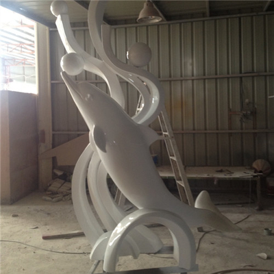 Ozean-Park-Fiberglas-Delphin-Statue polierte im Freien gemaltes 100cm
