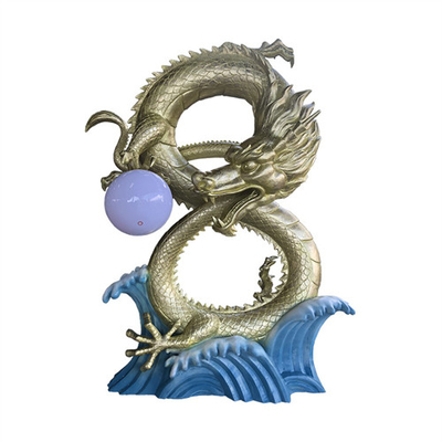 Innendekor-kundenspezifische Fiberglas-Statuen Lucky Chinese Dragon Sculptures