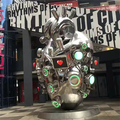Wechselwirkendes Art Heart Shaped Sculpture Stainless-Stahlelektronisches besonders angefertigt
