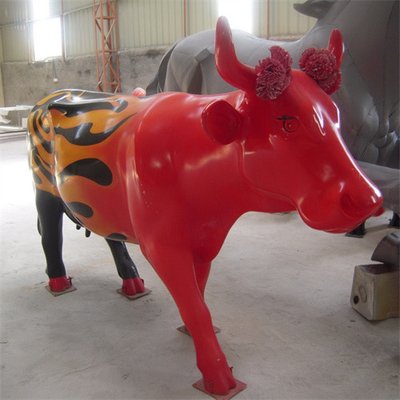 Metallgroßer Kuh-Stier-Statuen-Garten-im Freien Tiervieh-Skulpturen