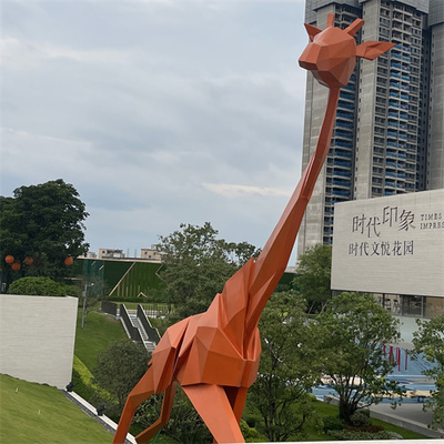 Geometrie-gestalten große Metallgiraffe im Freien dekoratives für Mall-Quadrat