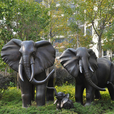 Großer Elefant-Bronzegarten-Statuen im Freien, die für Zoo-Park werfen