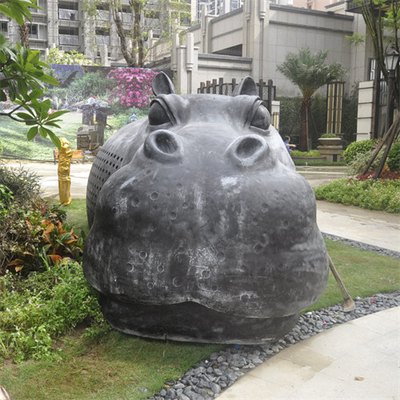 Bronzeflusspferd-gestaltet großes Garten-Tier moderne Form-kupfernen Messing
