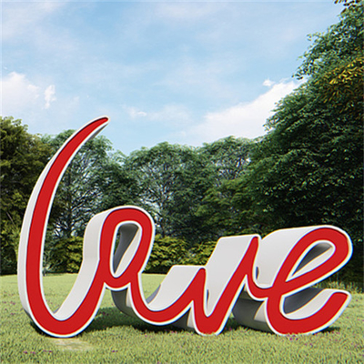Dekorative Edelstahl-Garten-Statuen-kundengebundene Liebes-Garten-Statue im Freien