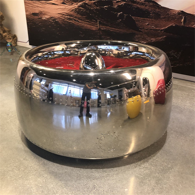Maschine, die Skulptur-Möbel-Art Mirror Surface Round Stainless-Stahltabelle modelliert