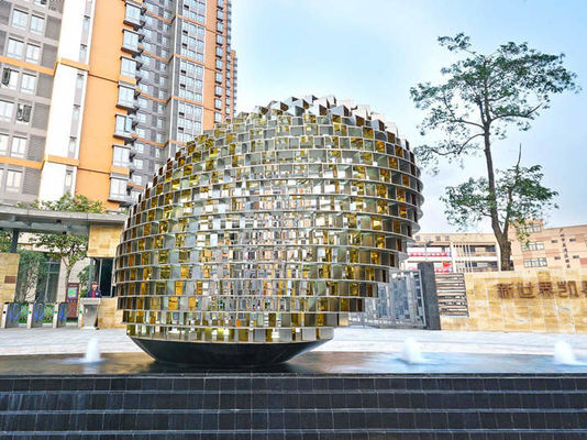 Ei-große Edelstahl-Skulpturen im Freien besonders angefertigt für Bezirks-Eingang