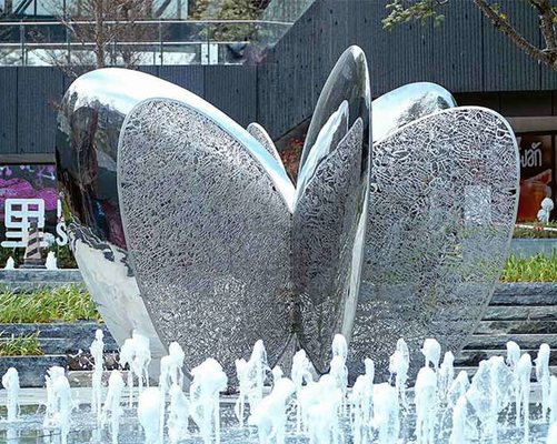 Spiegel galvanisierte Garten-Skulpturen im Freien extrahieren den besonders angefertigten Edelstahl