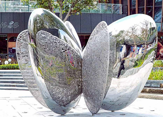 Spiegel galvanisierte Garten-Skulpturen im Freien extrahieren den besonders angefertigten Edelstahl