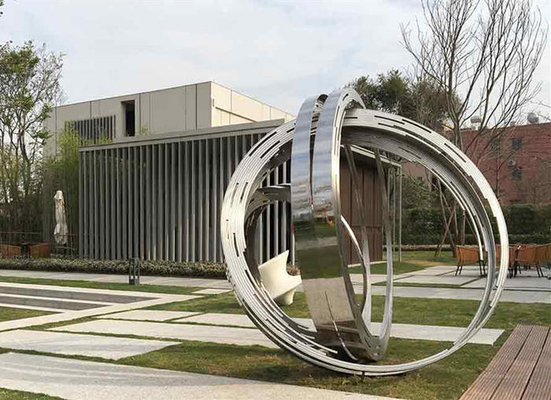 Großer Ring Metal Contemporary Outdoor Sculpture-Edelstahl für Garten
