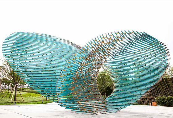 Metall-Ring Stainless Steel Sculptures Abstract-modernes besonders angefertigt für Garten