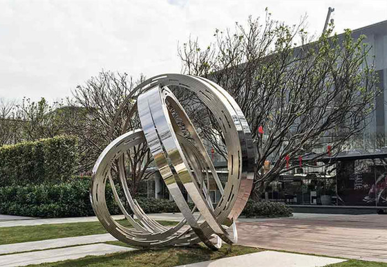 Großer Ring Metal Contemporary Outdoor Sculpture-Edelstahl für Garten