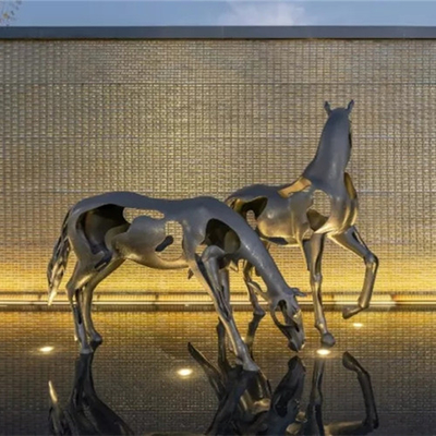 Art Statue Polish Garden Stainless-Stahlpferdeim freien tierskulpturen