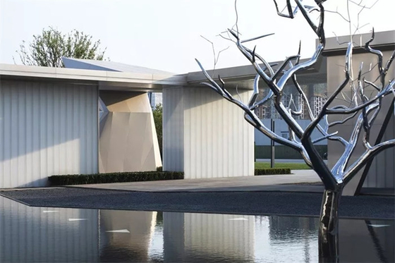 Moderner polierter Art Metal Tree Sculpture Outdoor-Edelstahl für Garten
