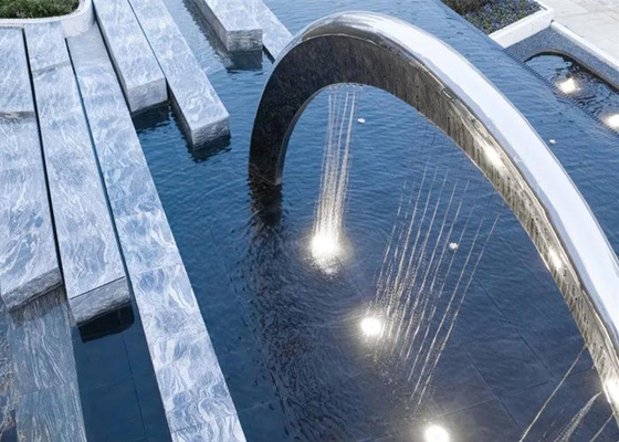 Edelstahl des Halbrund-öffentlichen Platzes gestaltet dekoratives für Brunnen