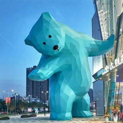 Geometrische tierische große Bärn-Statuen im Freien asphaltieren gemalt für Garten