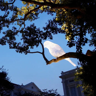 Park-Metallvogel-Skulptur-Fiberglas-im Freien leuchtender Stahl dekorativ für Bäume