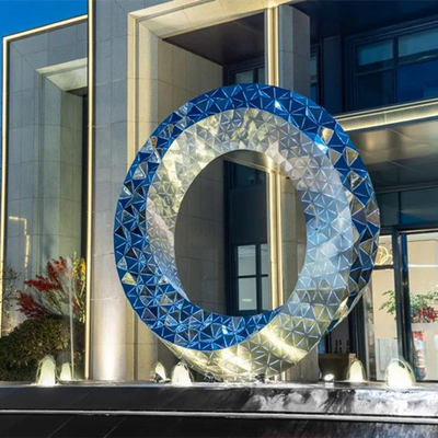 Errichtender große Kreis-dekorative Metallskulptur-leuchtender Edelstahl für Stadt
