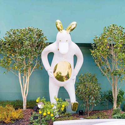 Karikatur-gestaltet weißes Kaninchen-Garten-Tier Innen-135cm Höhe