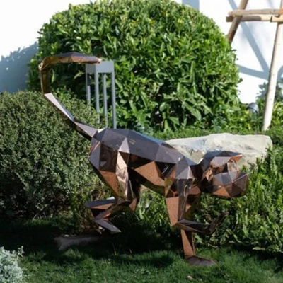 Rasen-Garten-Tier gestaltet Metallgeometrie-Bronzeaffe-Skulptur