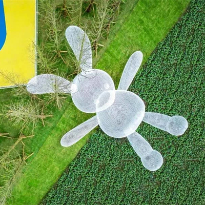 Fiberglas-Metallkaninchen-Skulptur-dekorative quadratische Rasen-Verzierungen im Freien