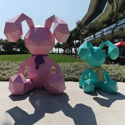 Kaninchen-Statuen-Garten-Tier gestaltet FPR-Karikatur-Geometrie für Geschäft