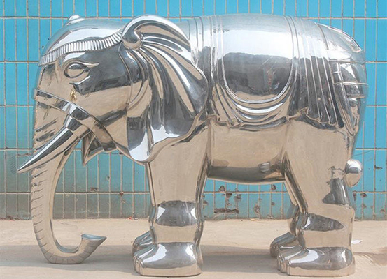 Spiegel-Polier- Elefant-Dekor-Statuen-Edelstahl allgemeiner Tier-Art Sculpture