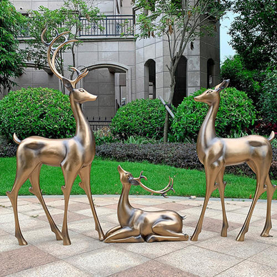 Tierhauptdekor gestaltet Garten-Bronzefiberglas-Rotwild-Statue