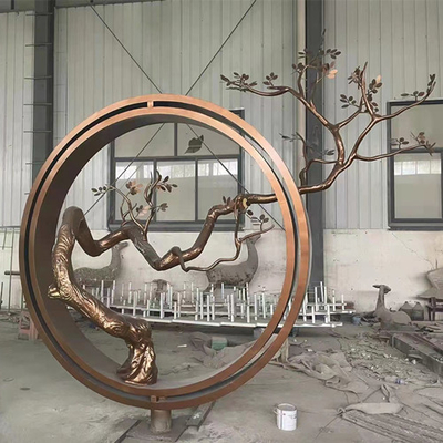 Chinesische Art-kreisen Bronzegarten-Statuen besonders angefertigte Baum-Skulptur die im Freien ein