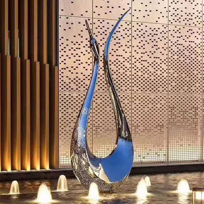 Hotel-Eingangspool Zusammenfassungs-Spiegel-dekorativer Metallskulpturbrunnen