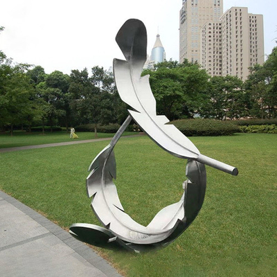 Kreative 200 cm hohe Garten-Feder dekorativer Matte Metal Sculpture