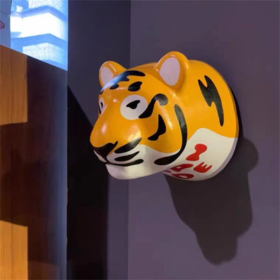 Karikatur-Tiger Head Wall Decor Sculptures-Fiberglas-Hängen