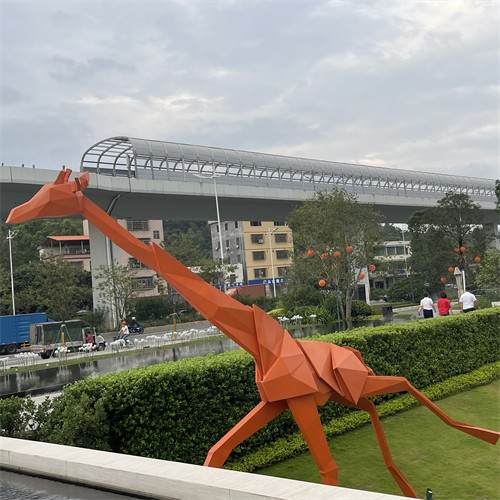 Geometrie-gestalten große Metallgiraffe im Freien dekoratives für Mall-Quadrat