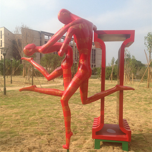 Liebes-Zeichen-tanzende Liebhaber-dekorative Metallskulptur-Zusammenfassung für Stadtzentrum
