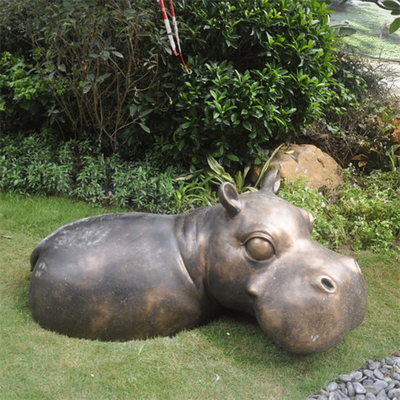 Bronzeflusspferd-gestaltet großes Garten-Tier moderne Form-kupfernen Messing